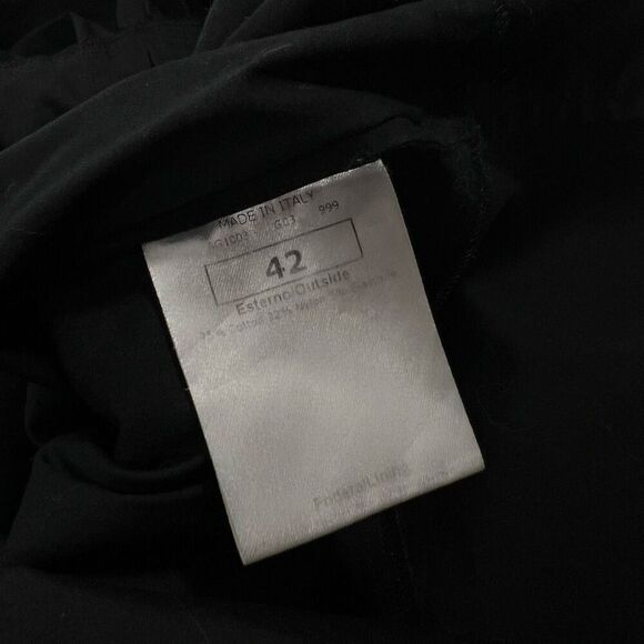 Mantu Black Sleeveless Small V-neck Button-Down Ruffled Top Blouse sz 6 - Picture 12 of 12